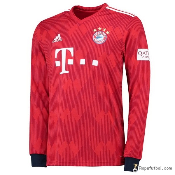 Camiseta Bayern de Múnich Replica Primera Ropa ML 2018/19 Rojo